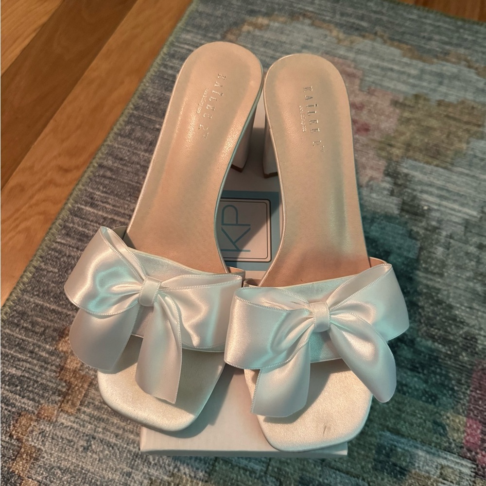 Chic Satin Bow Heels in Cream by Nine West